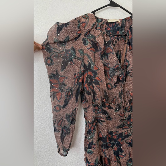 Ulla Johnson Cecily Ruffled Printed Fil Coupé Silk Blend Chiffon Mini Dress Sz:6 - Picture 6 of 16